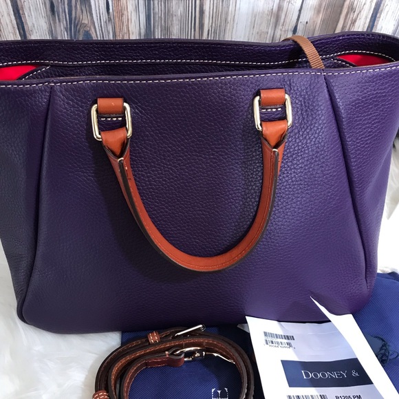 Dooney & Bourke Top Zip Satchel in Plum #R1205 - Picture 3 of 8